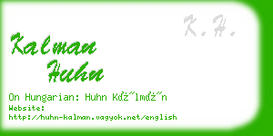 kalman huhn business card